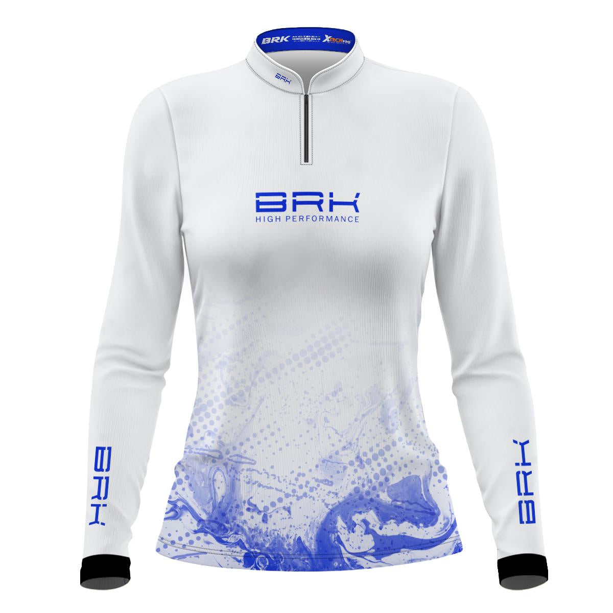 Camisa Agro Brk Feminina Azul e Branca com Proteção Solar UV50+ - Brk Agro
