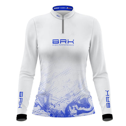 Camisa Agro Brk Feminina Azul e Branca com Proteção Solar UV50+ - Brk Agro