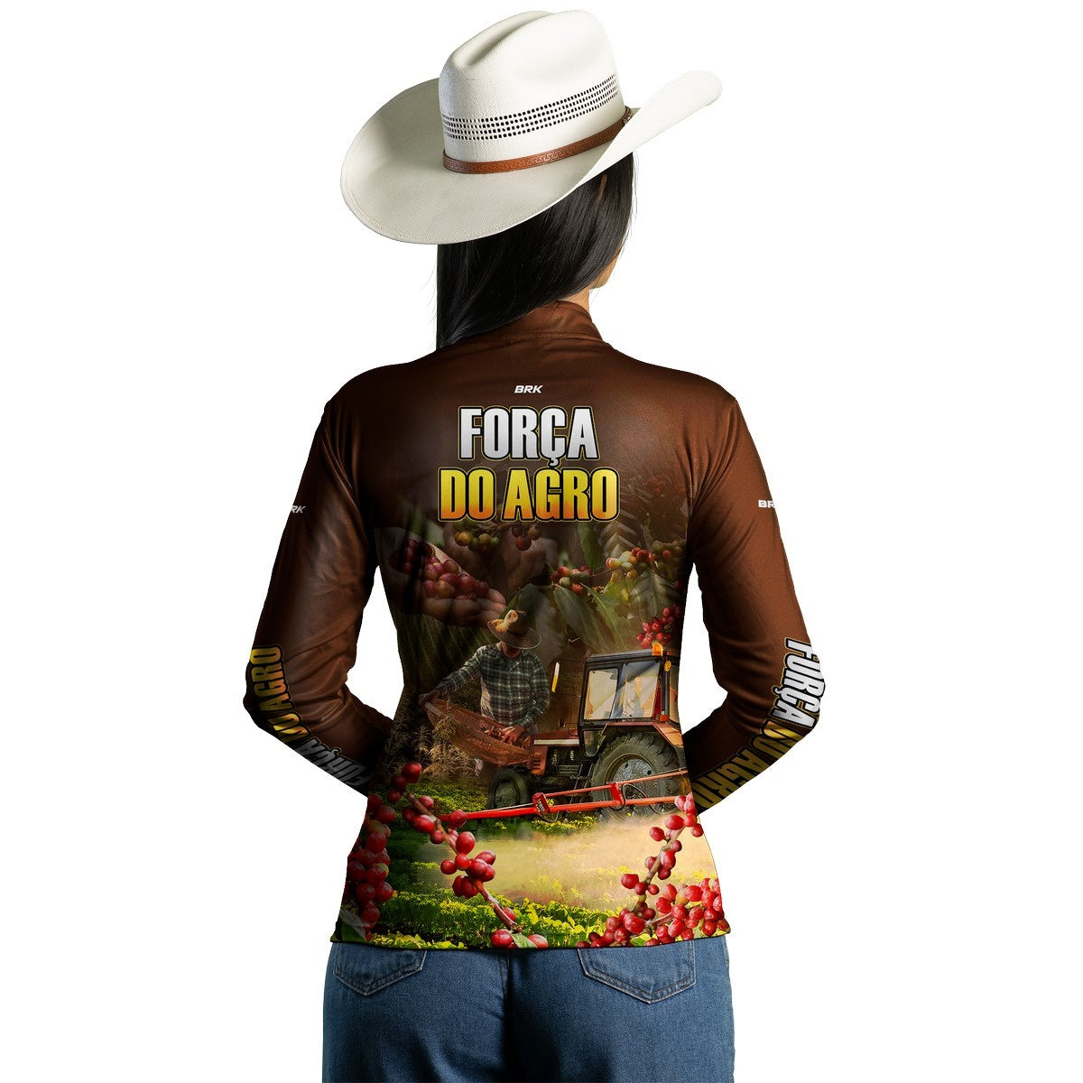 Camisa Agro Brk A Força do Agro Produtor de Café com Proteção Solar UV50+ - Brk Agro