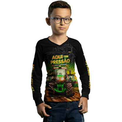 Camisa Infantil Agro Brk Aqui Tem Pressão UV50+ - Brk Agro