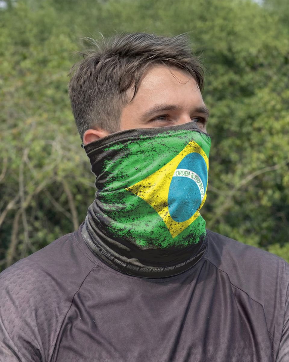 Bandana Tubeneck Agro Brk Multifuncional Bandeira do Brasil com Proteção Solar UV50+ - Brk Agro