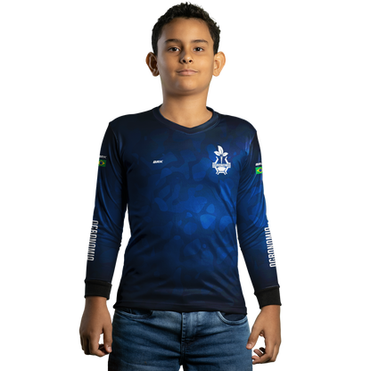 Camisa Infantil Agro Brk Azul Símbolo Agronomia com UV50+ - Brk Agro