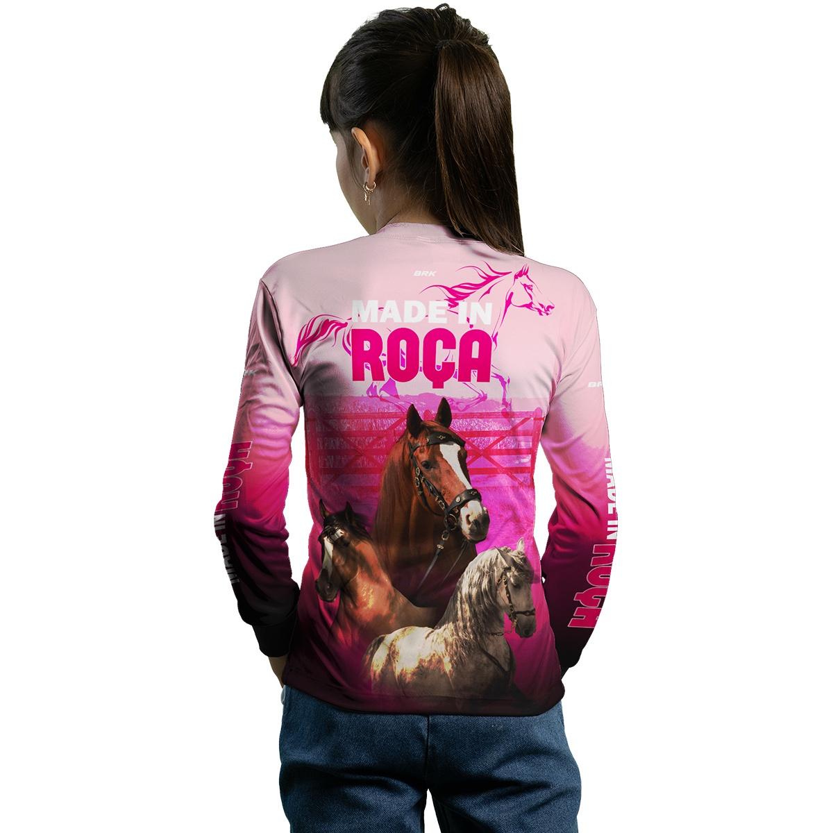 Camisa Infantil Feminina Agro Brk Made In Roça com Proteção Solar UV50+ - Brk Agro