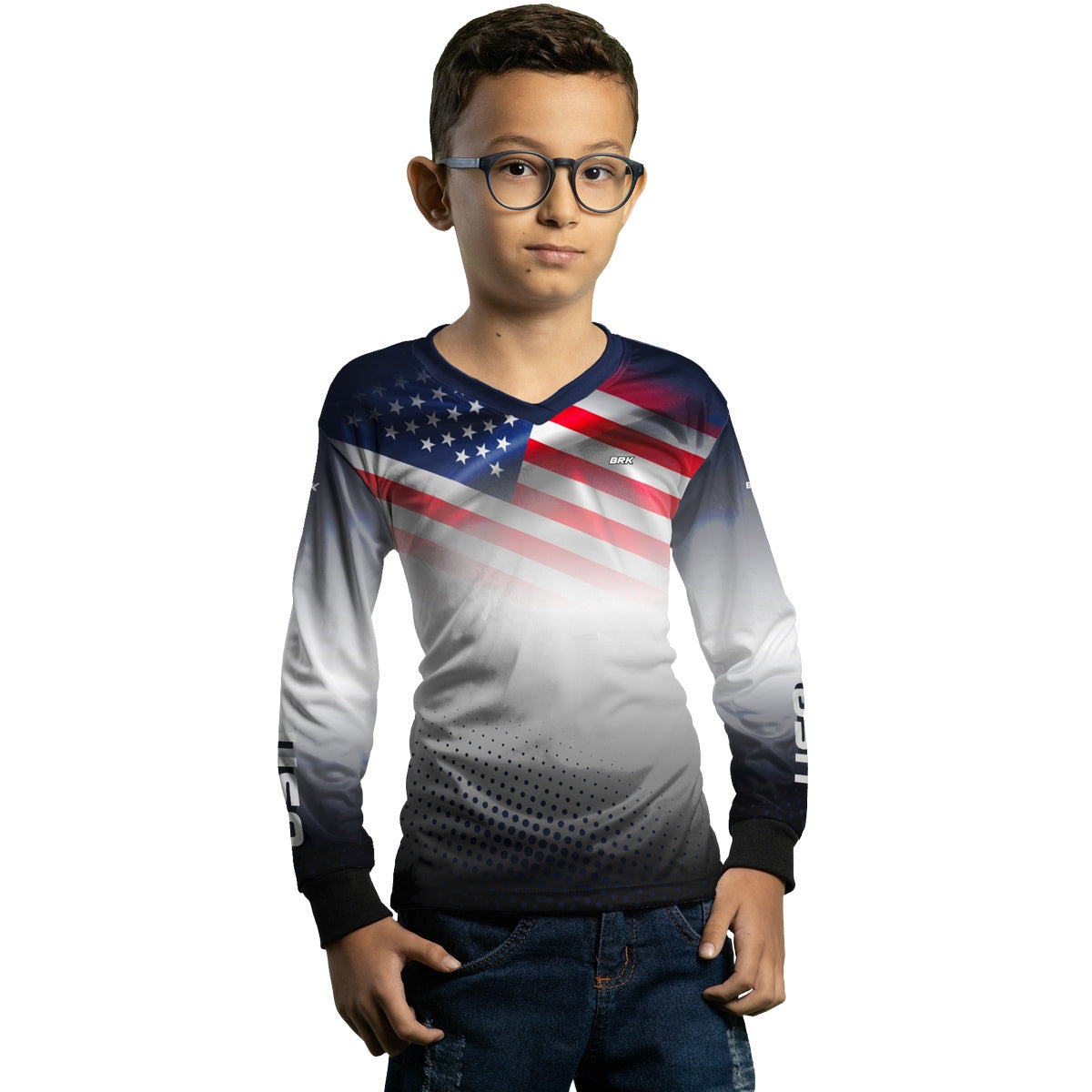 Camisa Agro Brk Branca Estados Unidos com Proteção Solar UV50+ - BRK AGRO