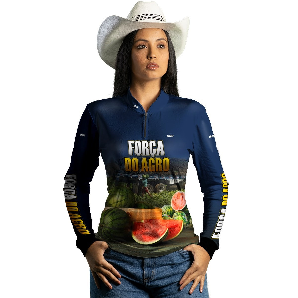 Camisa Agro Brk A Força do Agro Produtor de Melancia com UV50+ - BRK AGRO