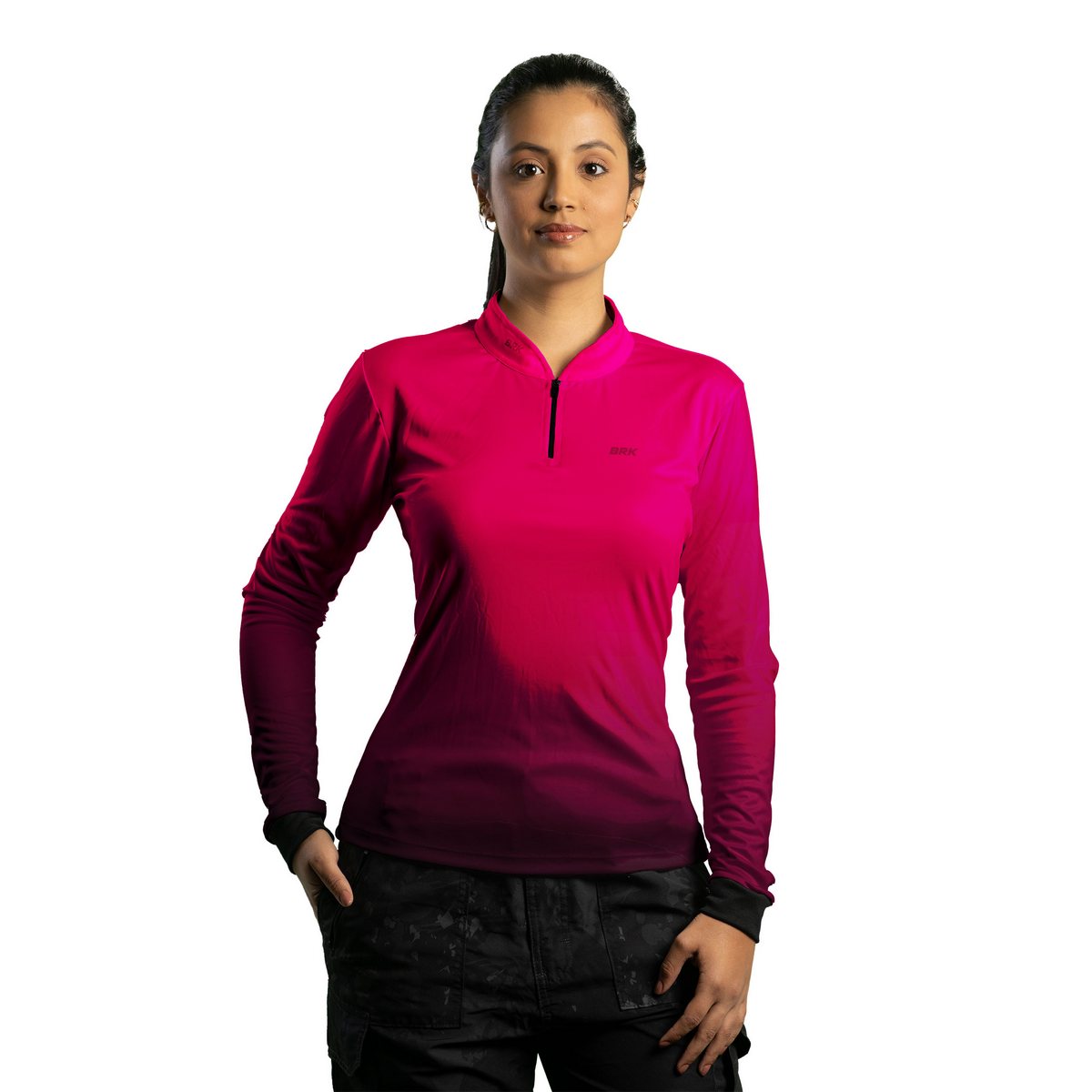 Camisa Térmica Feminina Brk Basic Rosa com Proteção Solar UV50+ - Brk Agro