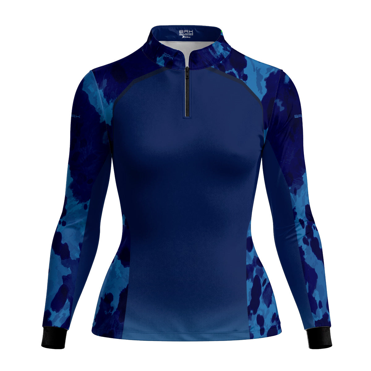 Camisa Agro BRK Pecuária Cow Print Azul com Proteção Solar UV50+