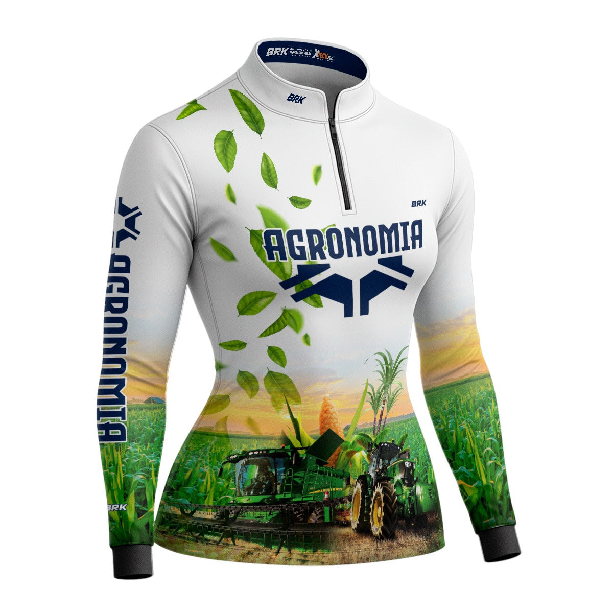 Camisa Agro Feminina Brk Agronomia Branca com Proteção Solar UV50+ - Brk Agro