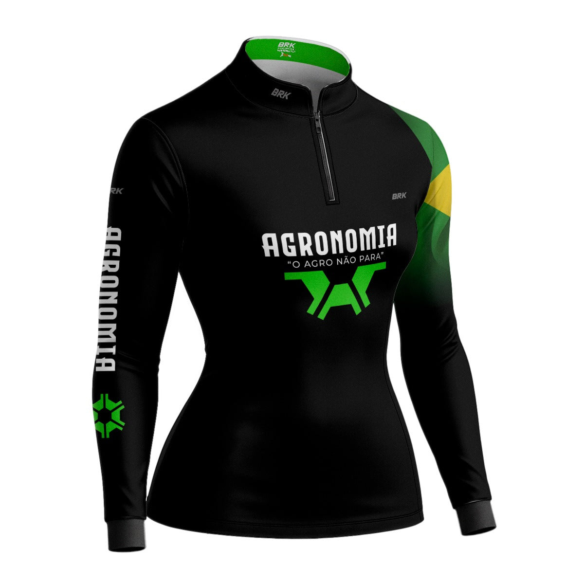 Camisa Agro Feminina Brk Agronomia Preta com Proteção UV50+ - Brk Agro