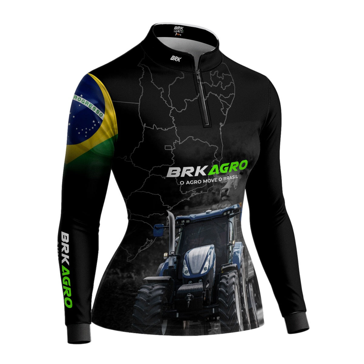 Camisa Agro Feminina Brk O Agro Move o Brasil com UV50+ - Brk Agro