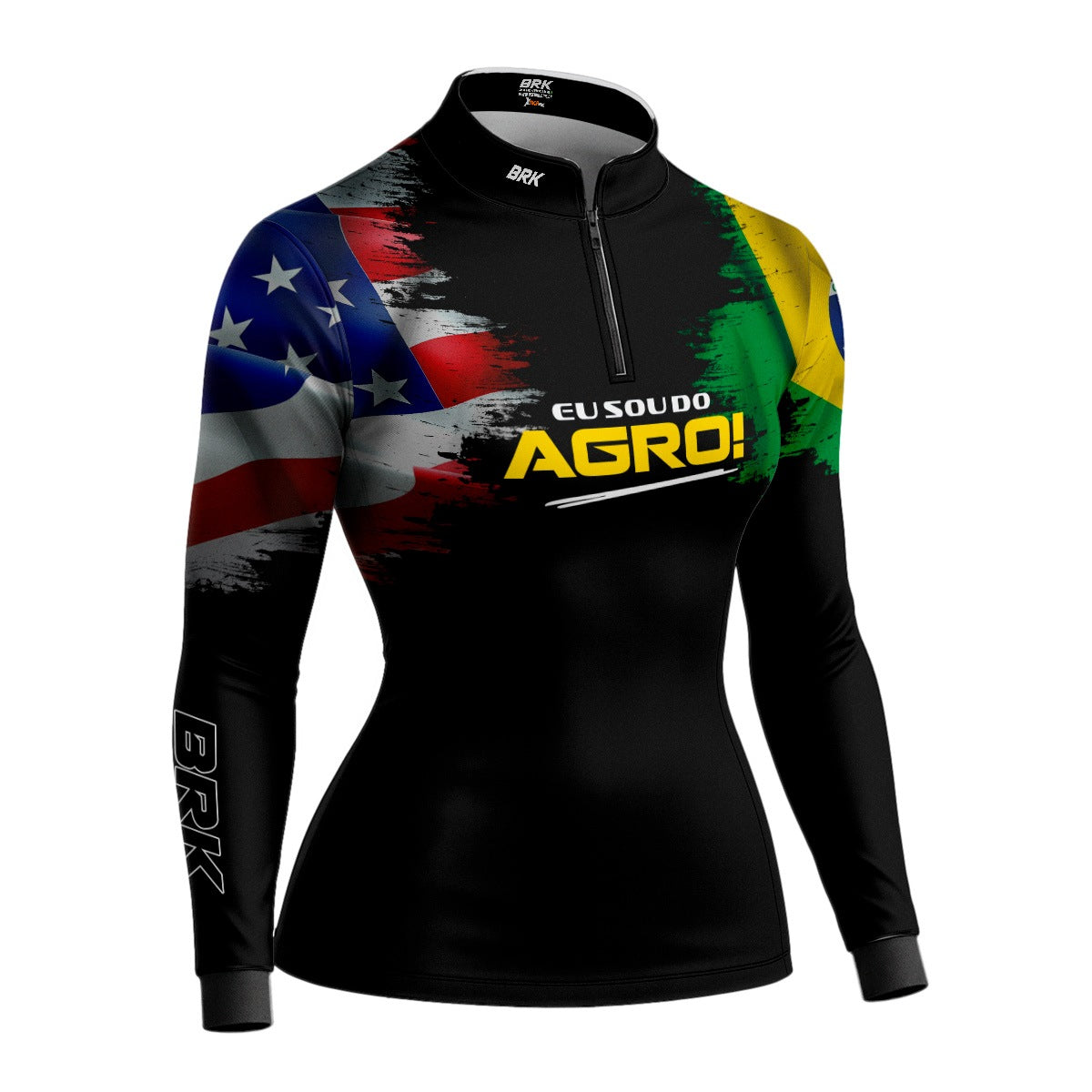 Camisa Agro Feminina Brk Eu Sou Do Agro Bandeiras com Proteção Solar UV50+ - Brk Agro