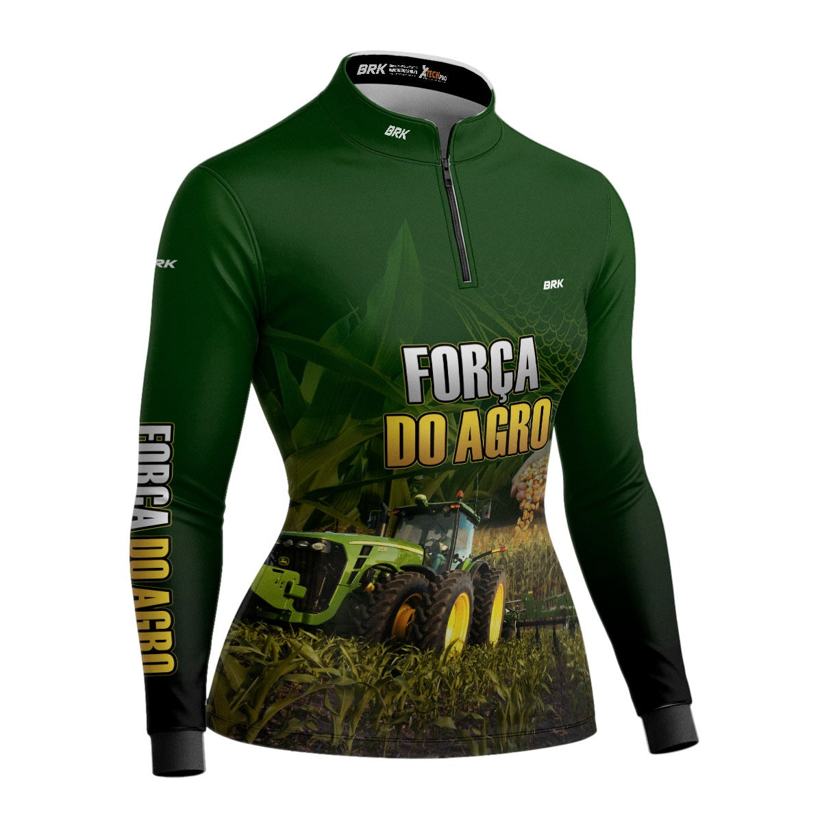 Camisa Agro Feminina Brk A Força do Agro Produtor de Milho com Proteção Solar UV50+ - Brk Agro
