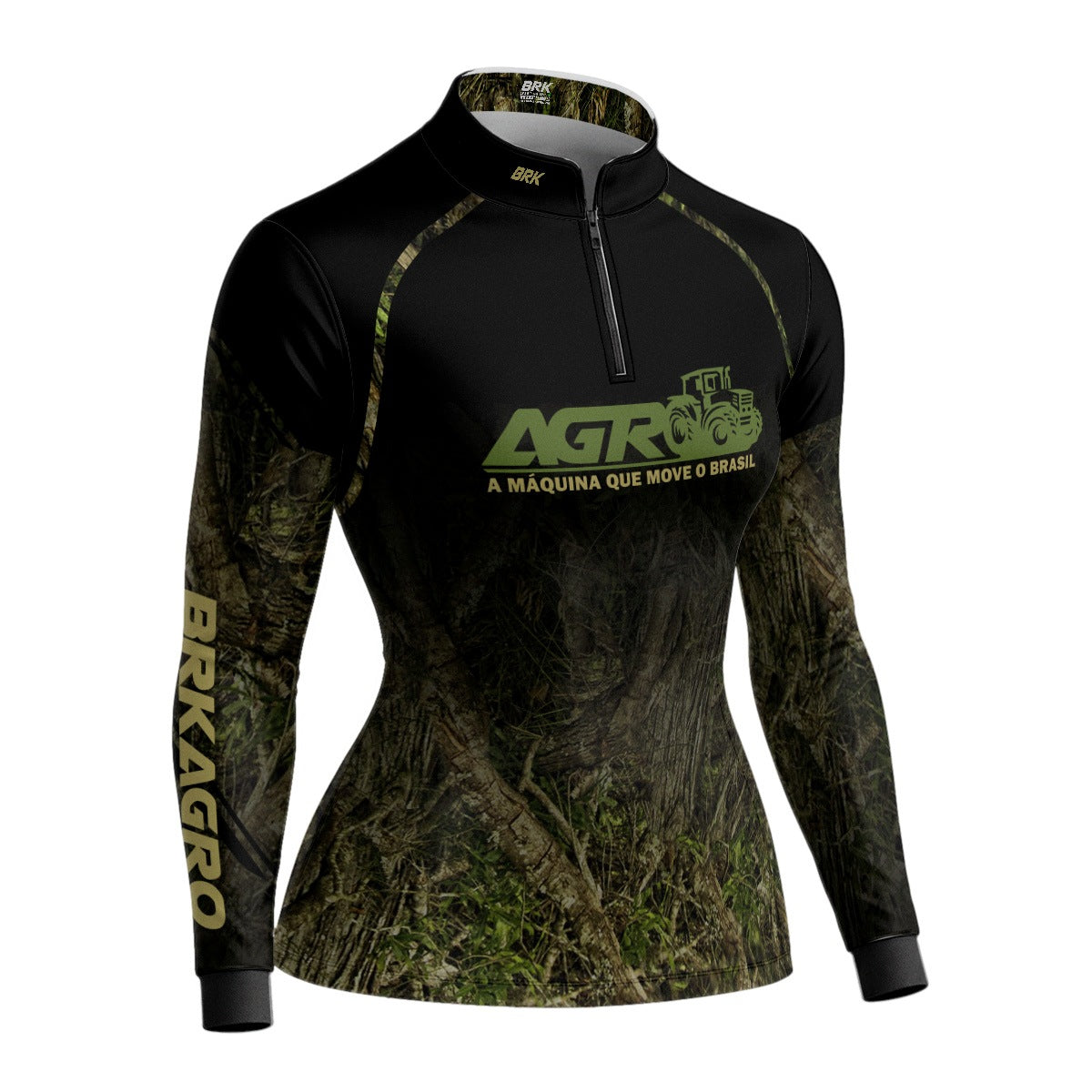 Camisa Agro Feminina Brk Camuflada O Agro Move o Brasil com Proteção Solar UV50+ - Brk Agro