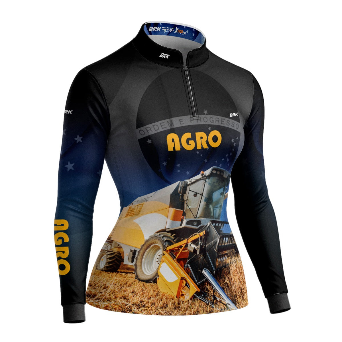 Camisa Agro Feminina Brk Trator com Proteção Solar UV50+ - Brk Agro