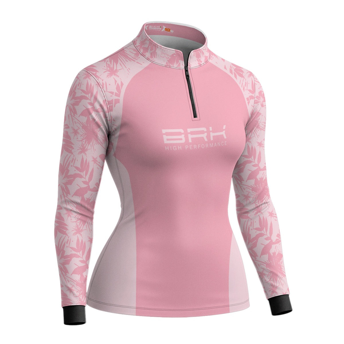 Camisa Agro Feminina Brk Básica Floral Rosa com Proteção Solar UV50+ - Brk Agro