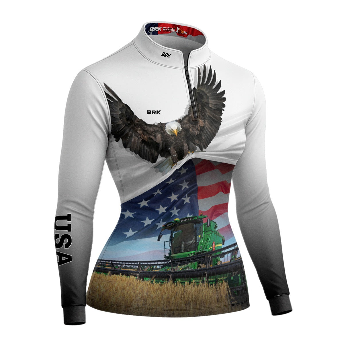 Camisa Agro Feminina Brk Eagle Estados Unidos Soja com UV50+ - Brk Agro