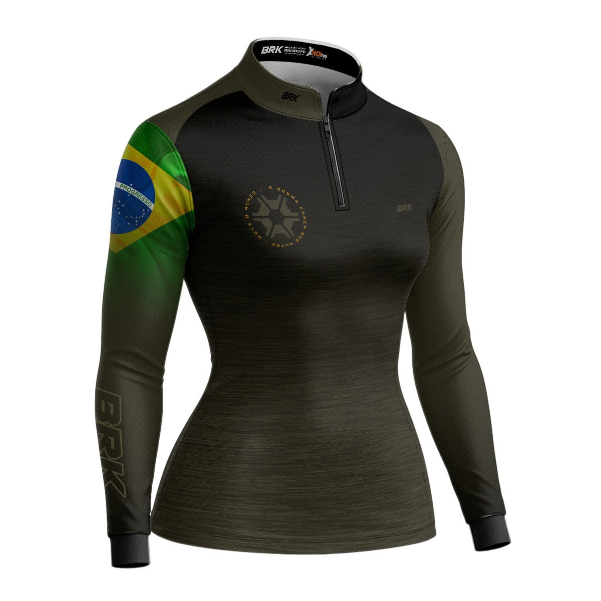 Camisa Agro Feminina Brk Agronomia Bandeira do Brasil com Proteção Solar UV50+ - Brk Agro