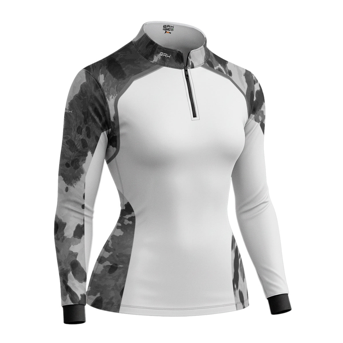 Camisa Agro Feminina BRK Pecuária Cow Print Cinza com Proteção Solar UV50+ - Brk Agro