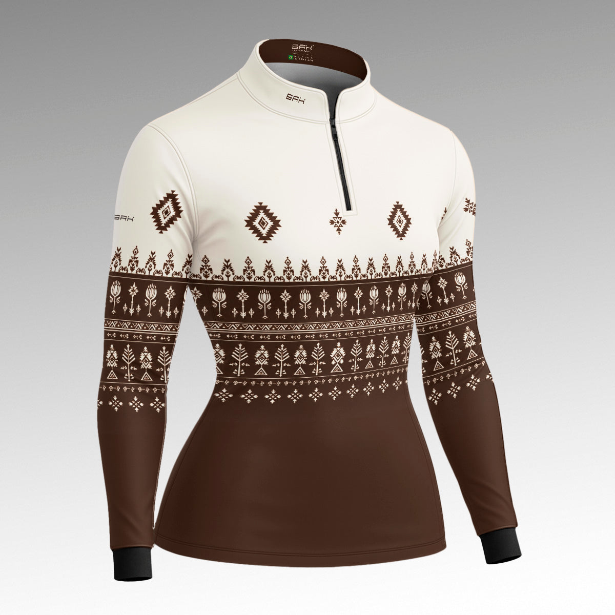 Camisa Feminina Apache Marrom Creme com UV50