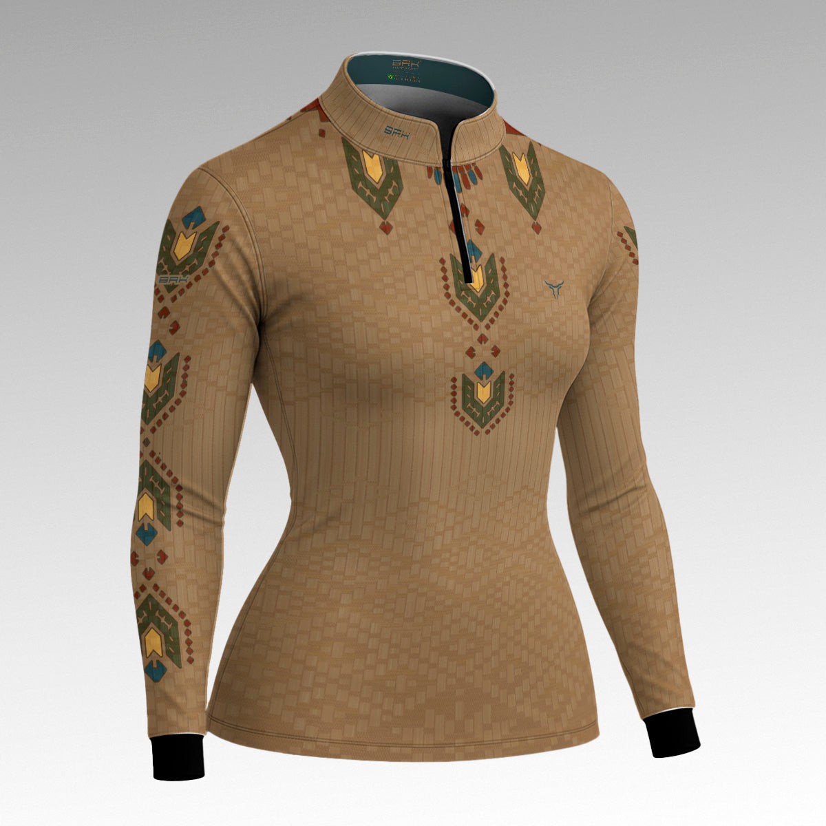 Camisa Feminina Apache Bege Multicolorido com UV50