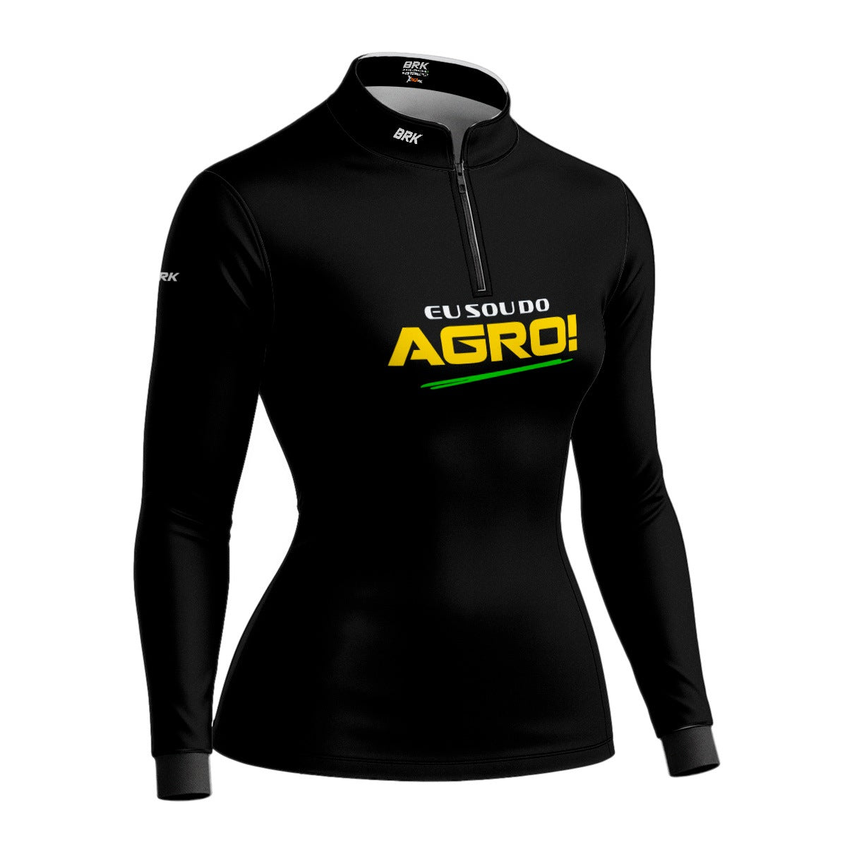 Camisa UV50 Agro Feminina Brk Eu Sou do Agro Preta Básica - Brk Agro