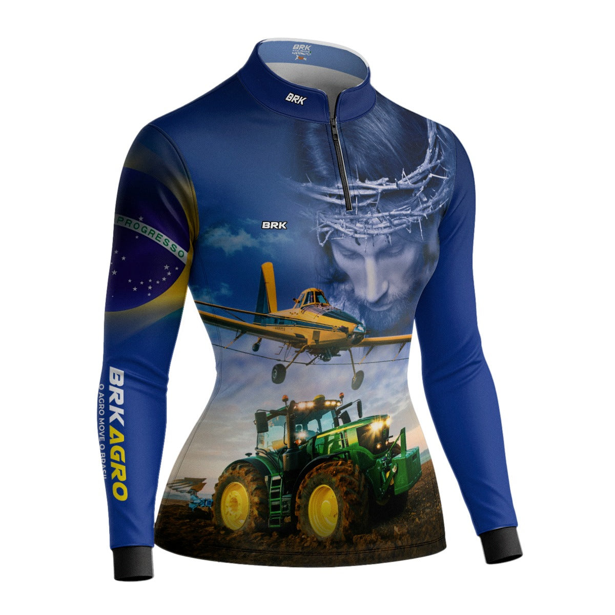 Camisa Agro Feminina Brk Jesus Agricultura de Precisão com Proteção Solar UV50+ - Brk Agro