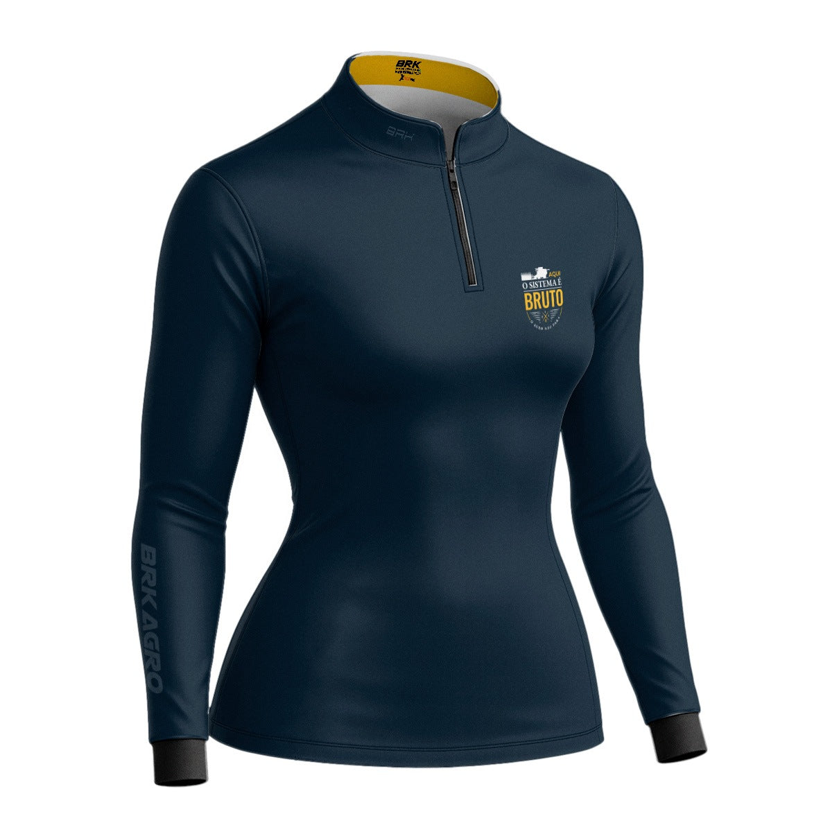 Camisa Agro Feminina Brk Aqui o Sistema é Bruto com Proteção UV50 - Brk Agro
