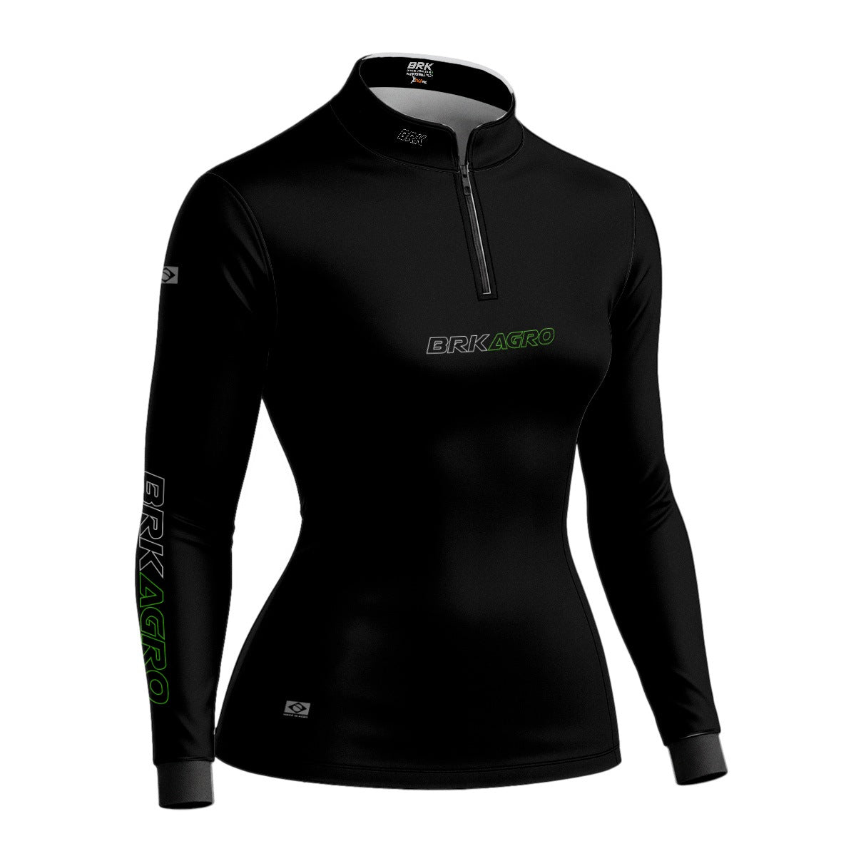 Camisa Agro Feminina Brk Básica Preta com Proteção Solar UV50+ - Brk Agro