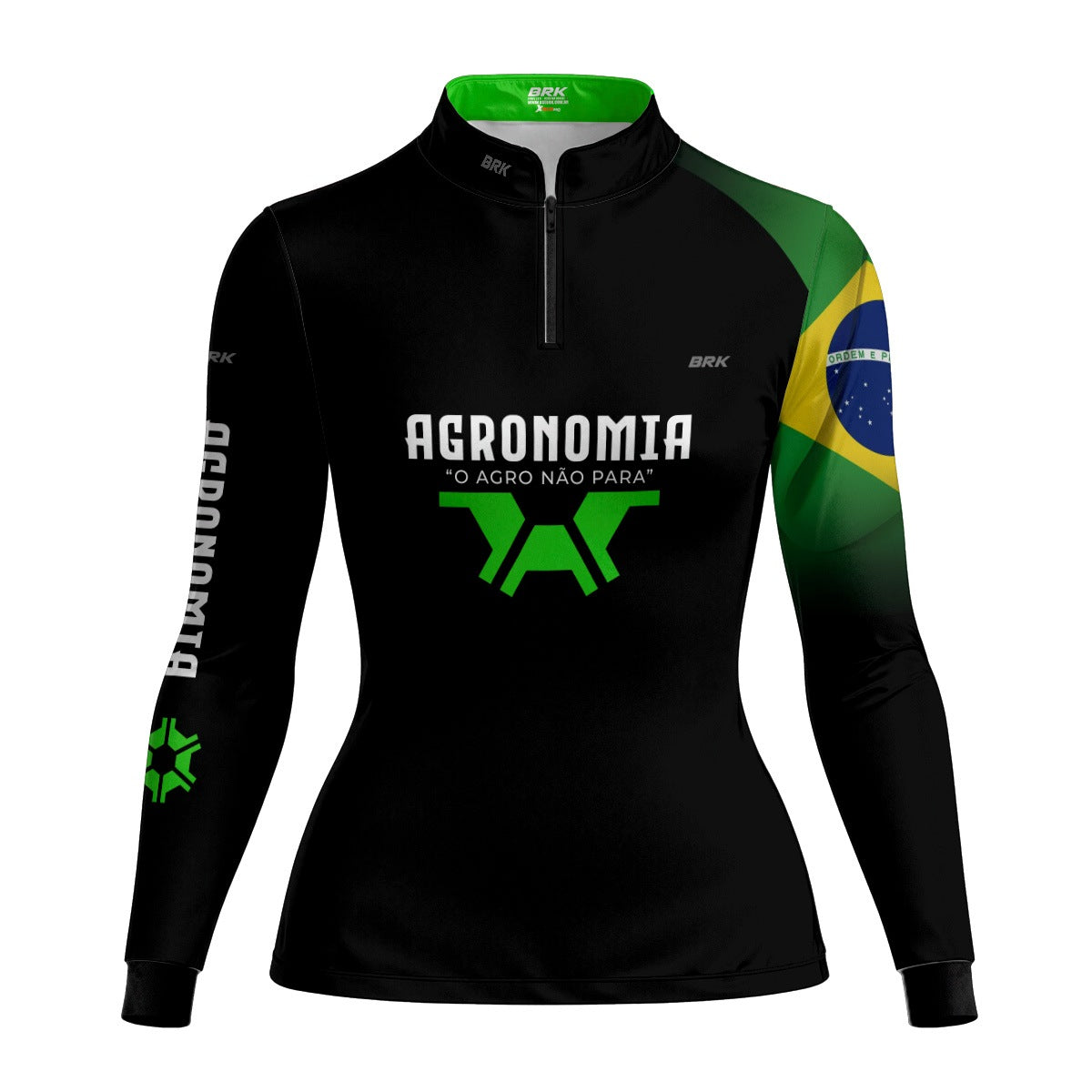 Camisa Agro Feminina Brk Agronomia Preta com Proteção UV50+ - Brk Agro