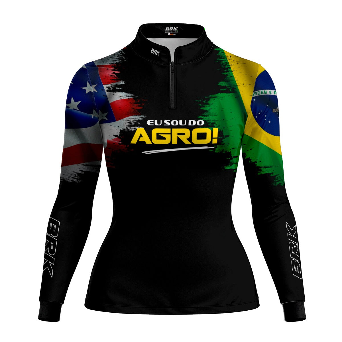 Camisa Agro Feminina Brk Eu Sou Do Agro Bandeiras com Proteção Solar UV50+ - Brk Agro
