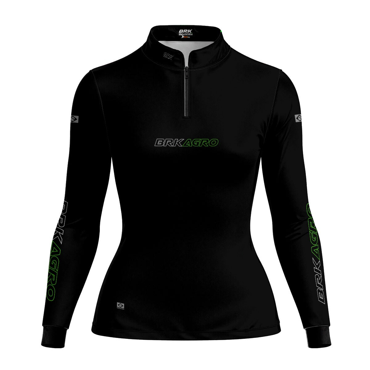 Camisa Agro Feminina Brk Básica Preta com Proteção Solar UV50+ - Brk Agro