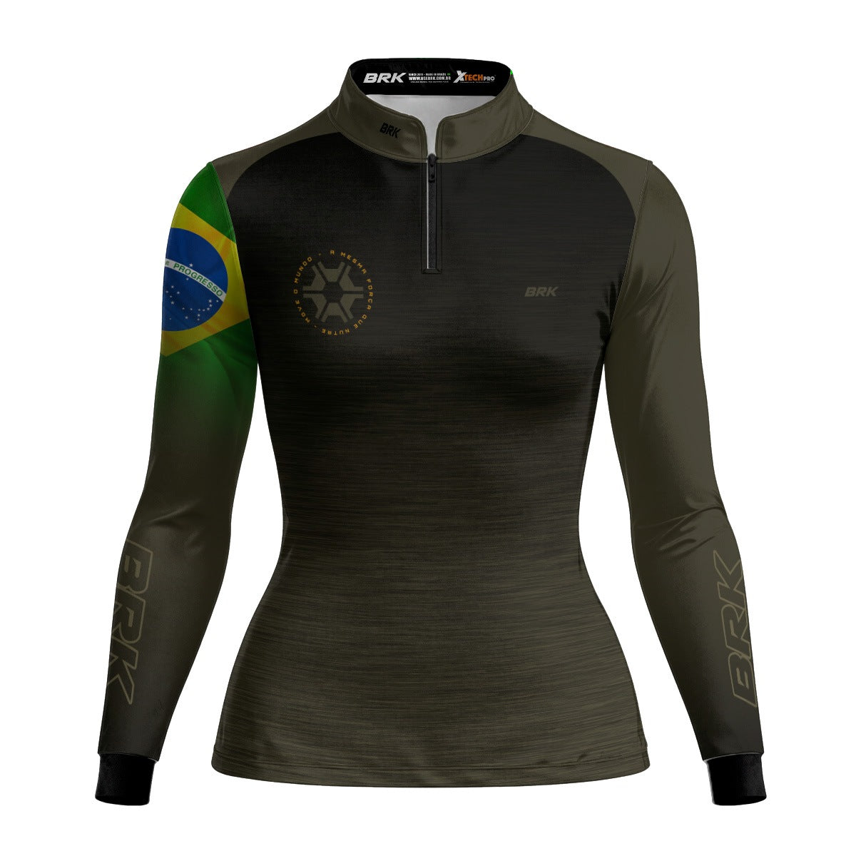 Camisa Agro Feminina Brk Agronomia Bandeira do Brasil com Proteção Solar UV50+ - Brk Agro
