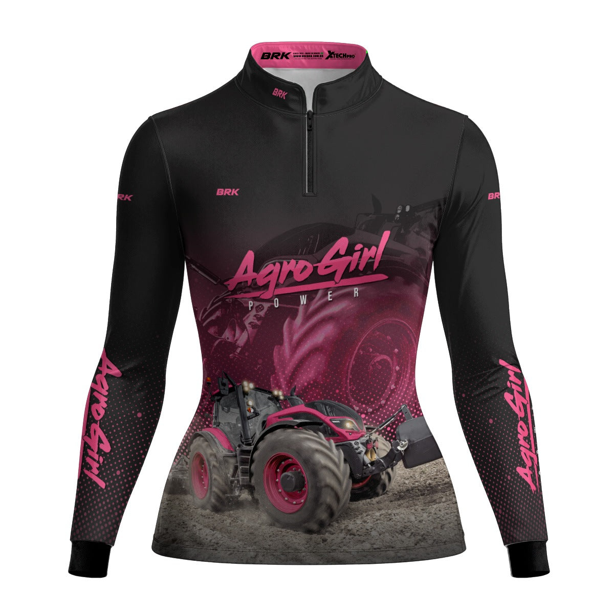 Camisa Agro Brk Agro Girl Power Rosa com Proteção Solar UV50+ - Brk Agro