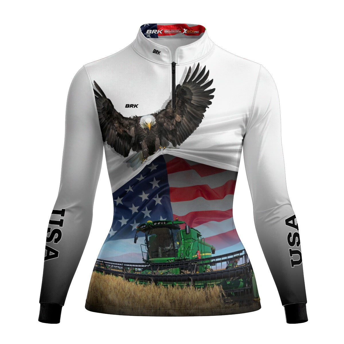 Camisa Agro Feminina Brk Eagle Estados Unidos Soja com UV50+ - Brk Agro