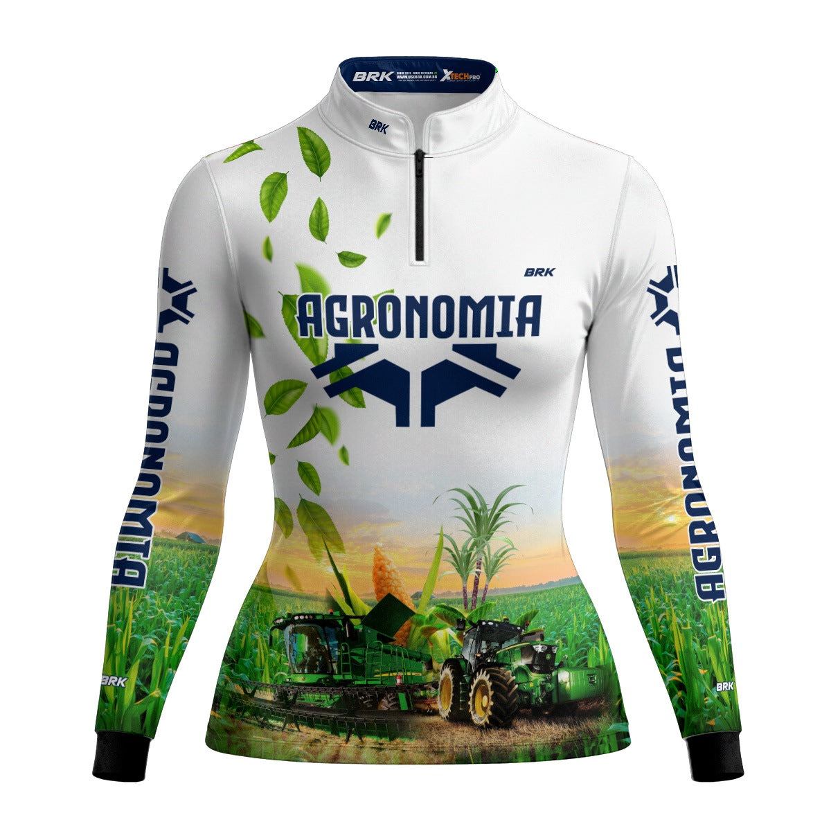 Camisa Agro Feminina Brk Agronomia Branca com Proteção Solar UV50+ - Brk Agro