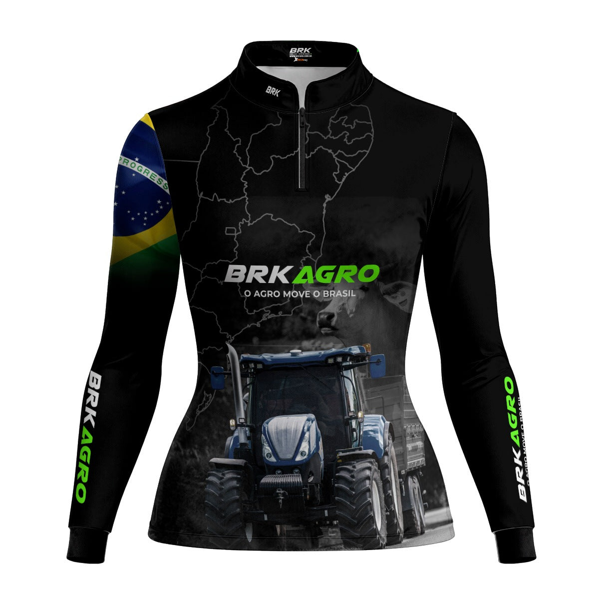 Camisa Agro Feminina Brk O Agro Move o Brasil com UV50+ - Brk Agro