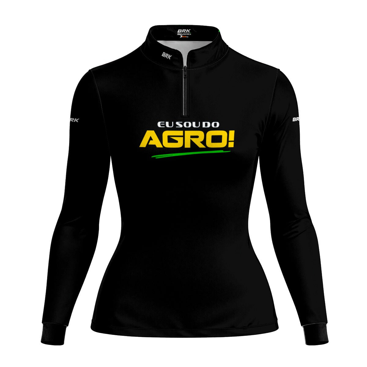 Camisa UV50 Agro Feminina Brk Eu Sou do Agro Preta Básica - Brk Agro