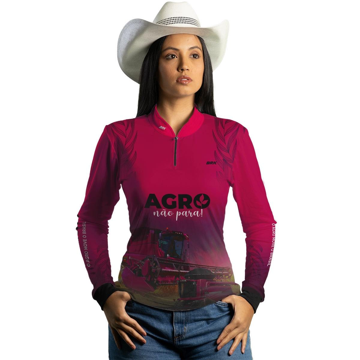 Camisa Agro Brk O Agro Não Para Rosa com UV50+ - BRK AGRO