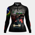 Camisa Feminina Agro Brk Menino do Agro Trator Vermelho com Proteção Solar UV50+