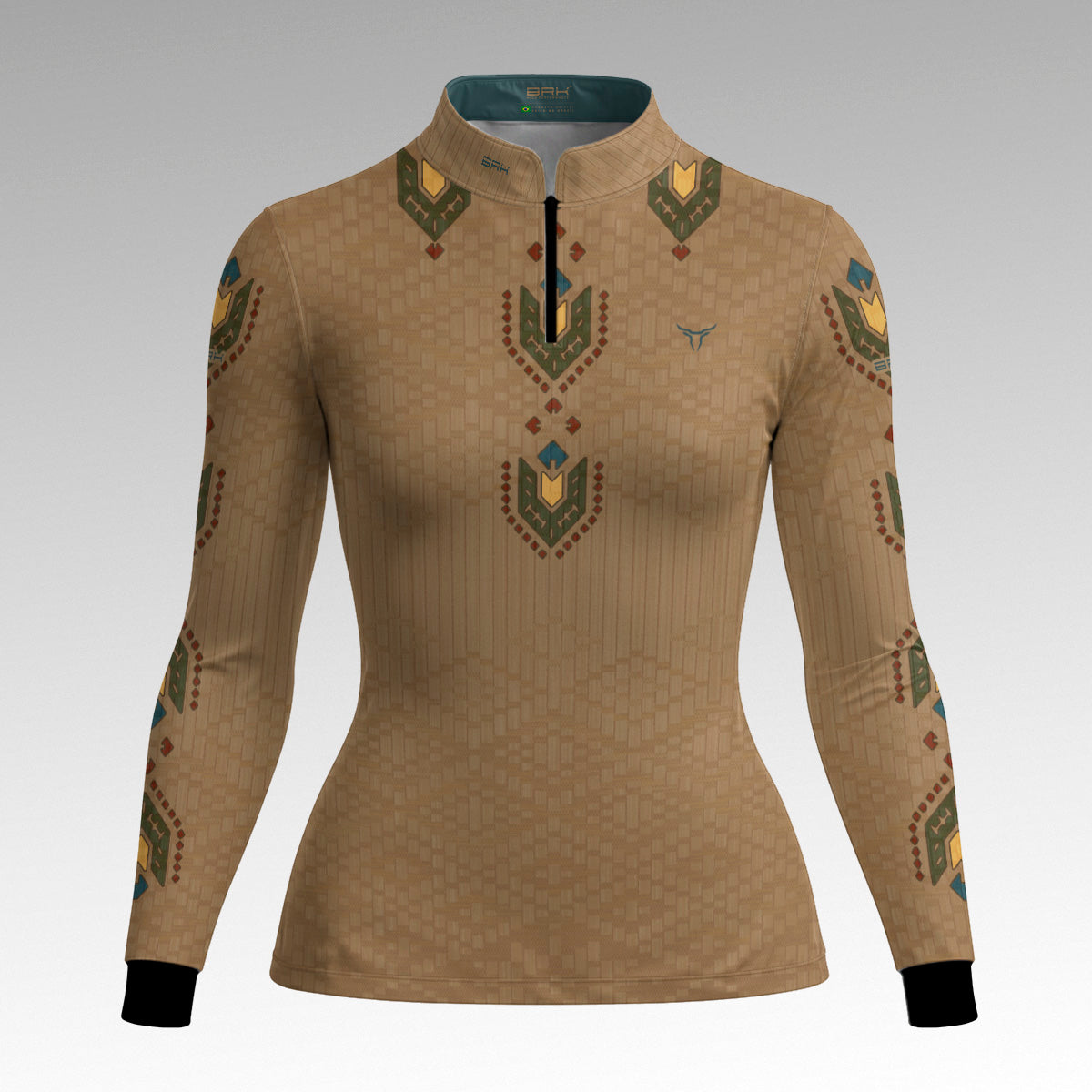 Camisa Feminina Apache Bege Multicolorido com UV50