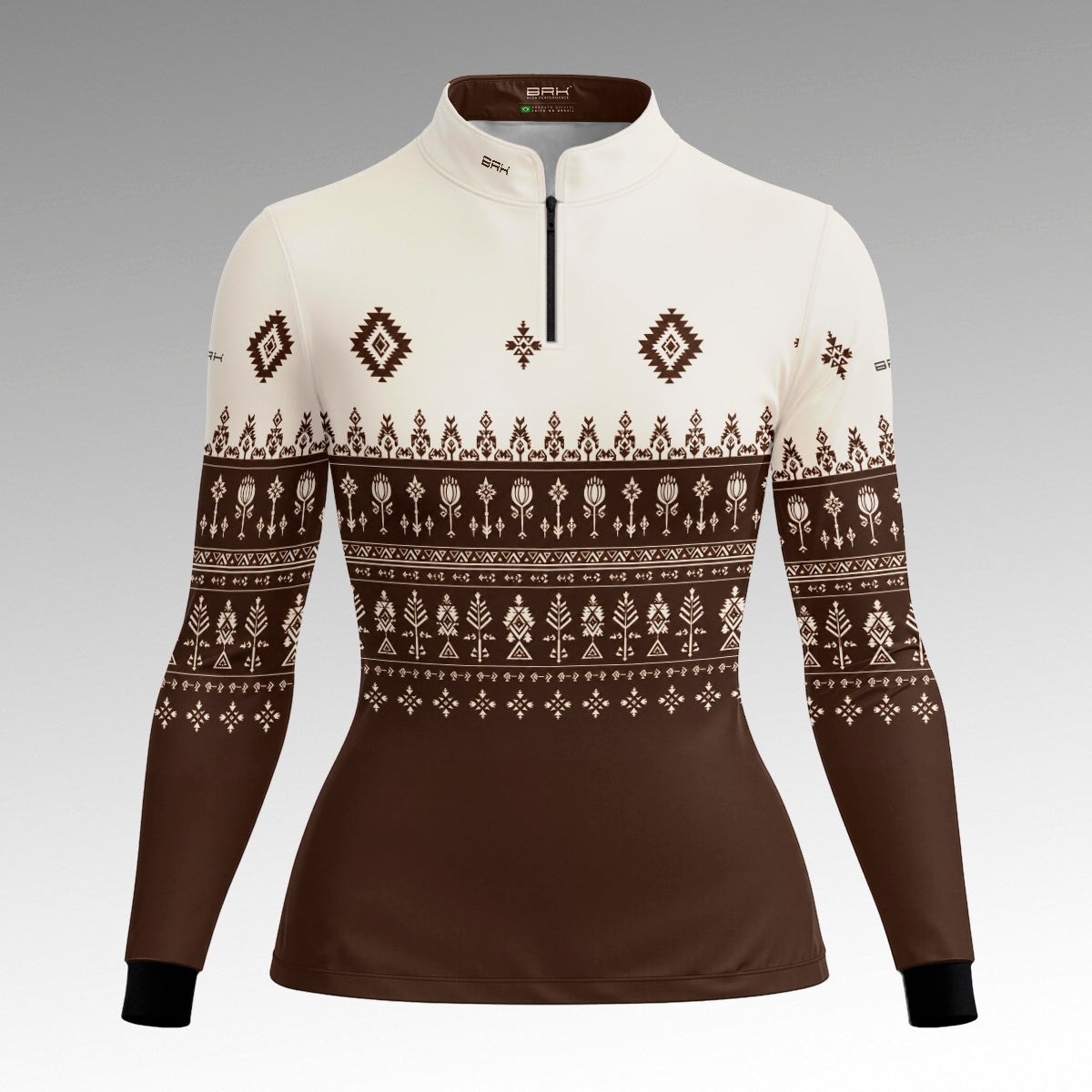 Camisa Feminina Apache Marrom Creme com UV50
