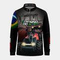 Camisa Infantil Agro Brk Menino do Agro Trator Vermelho com Proteção Solar UV50+