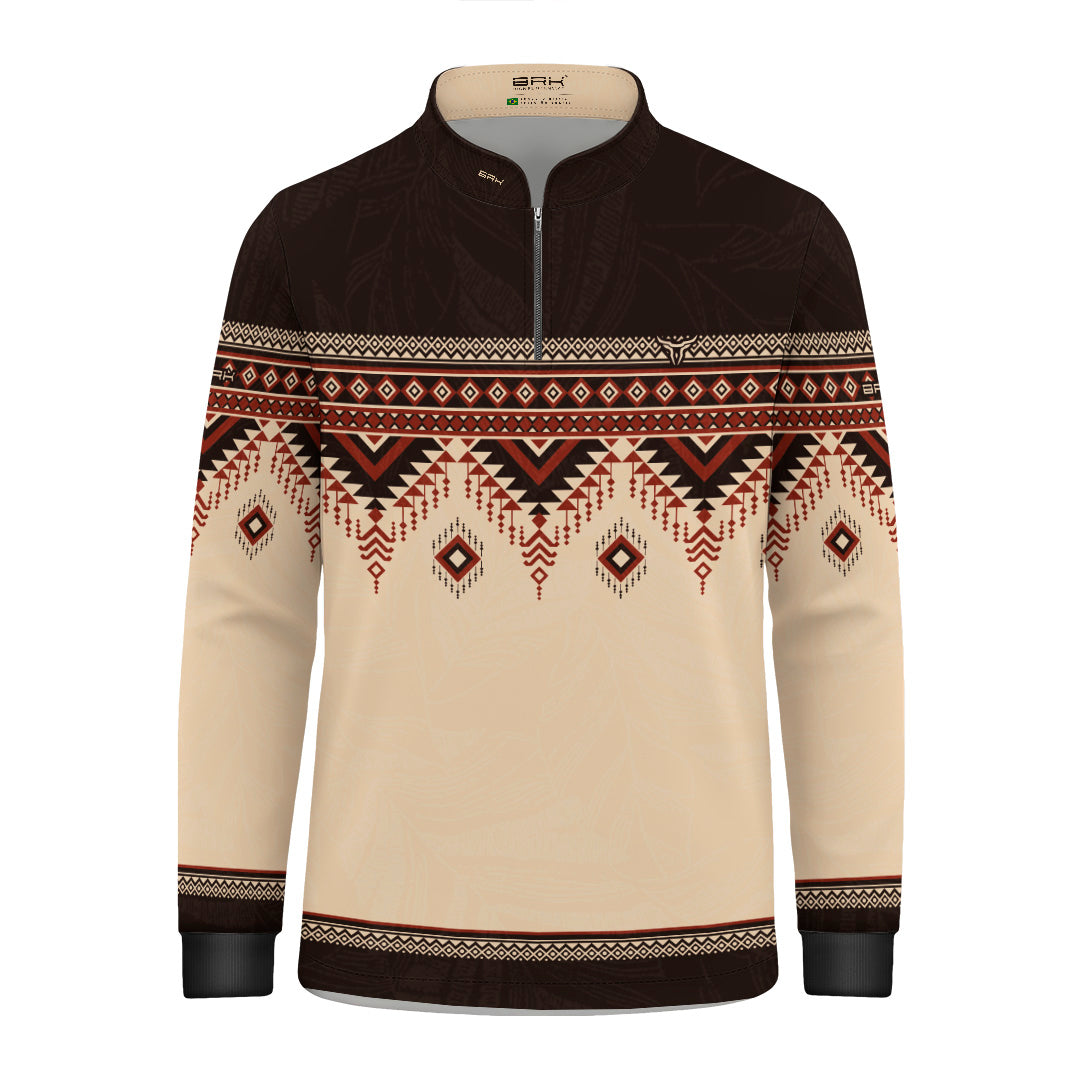 Camisa Marrom e Creme Apache com UV50