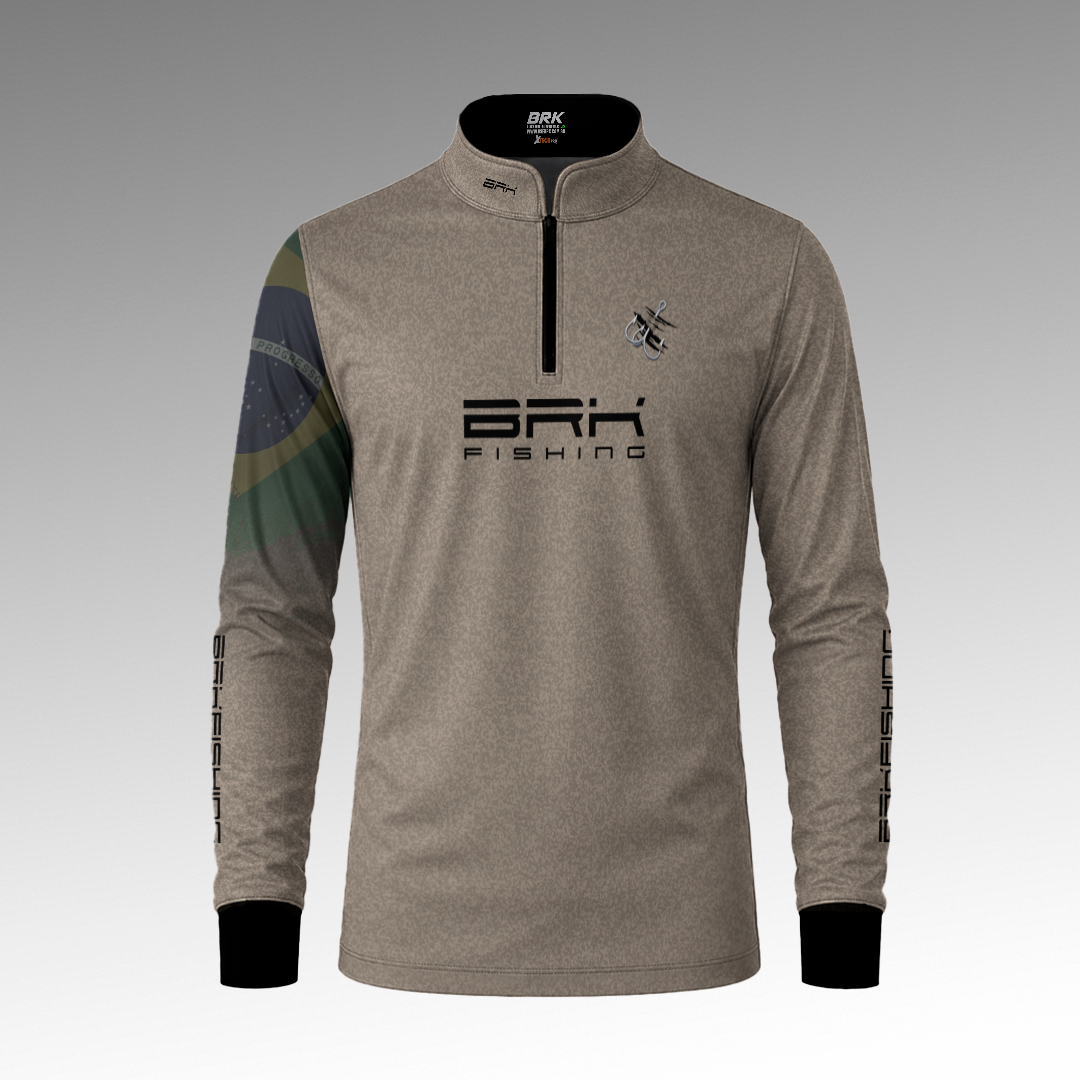 Camisa de Pesca Brk Garateia Clean Bandeira Brasil com Proteção Solar UV50+