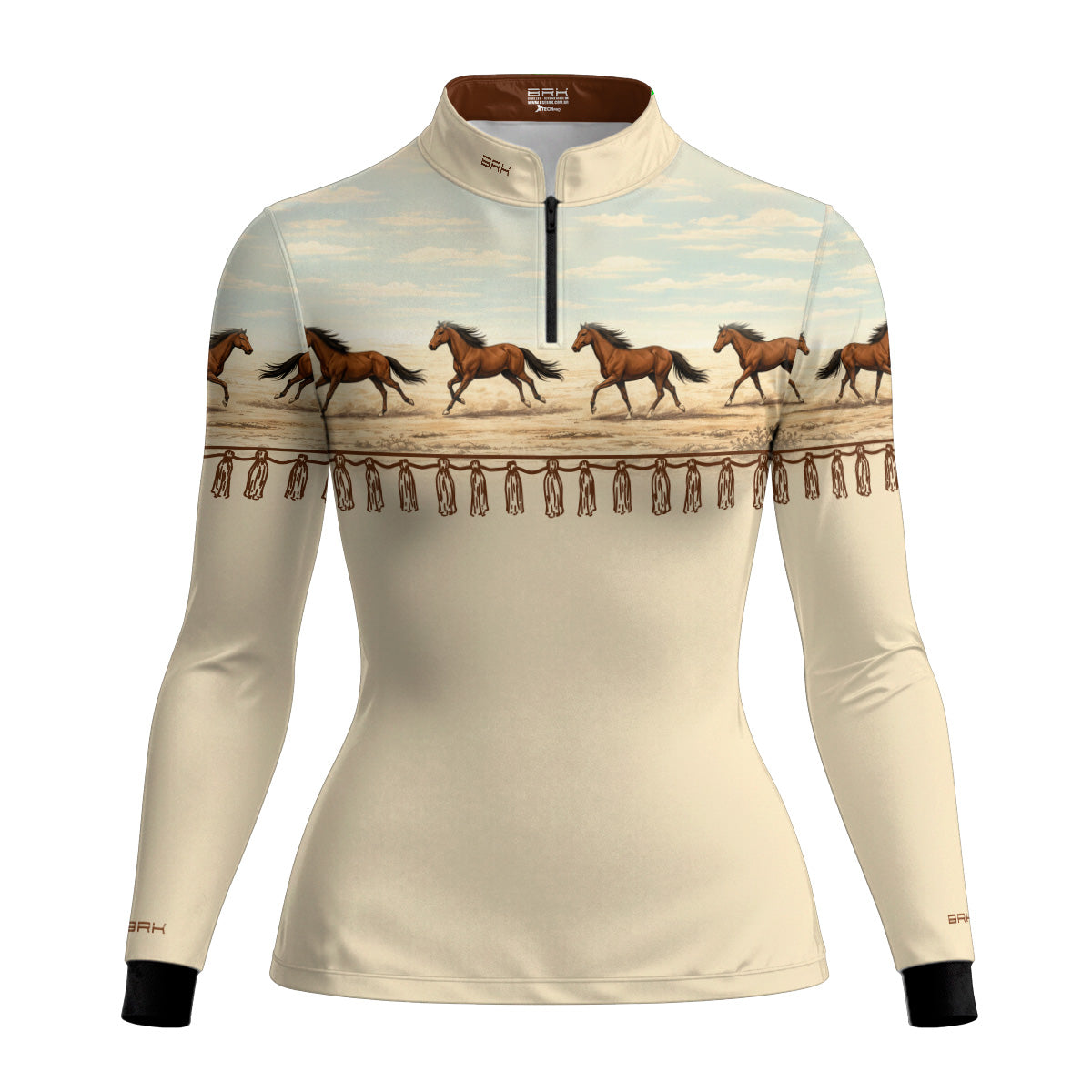 Camisa Agro Feminina Brk Wild Horse Bege com Proteção Uv50+ - Tamanho: P