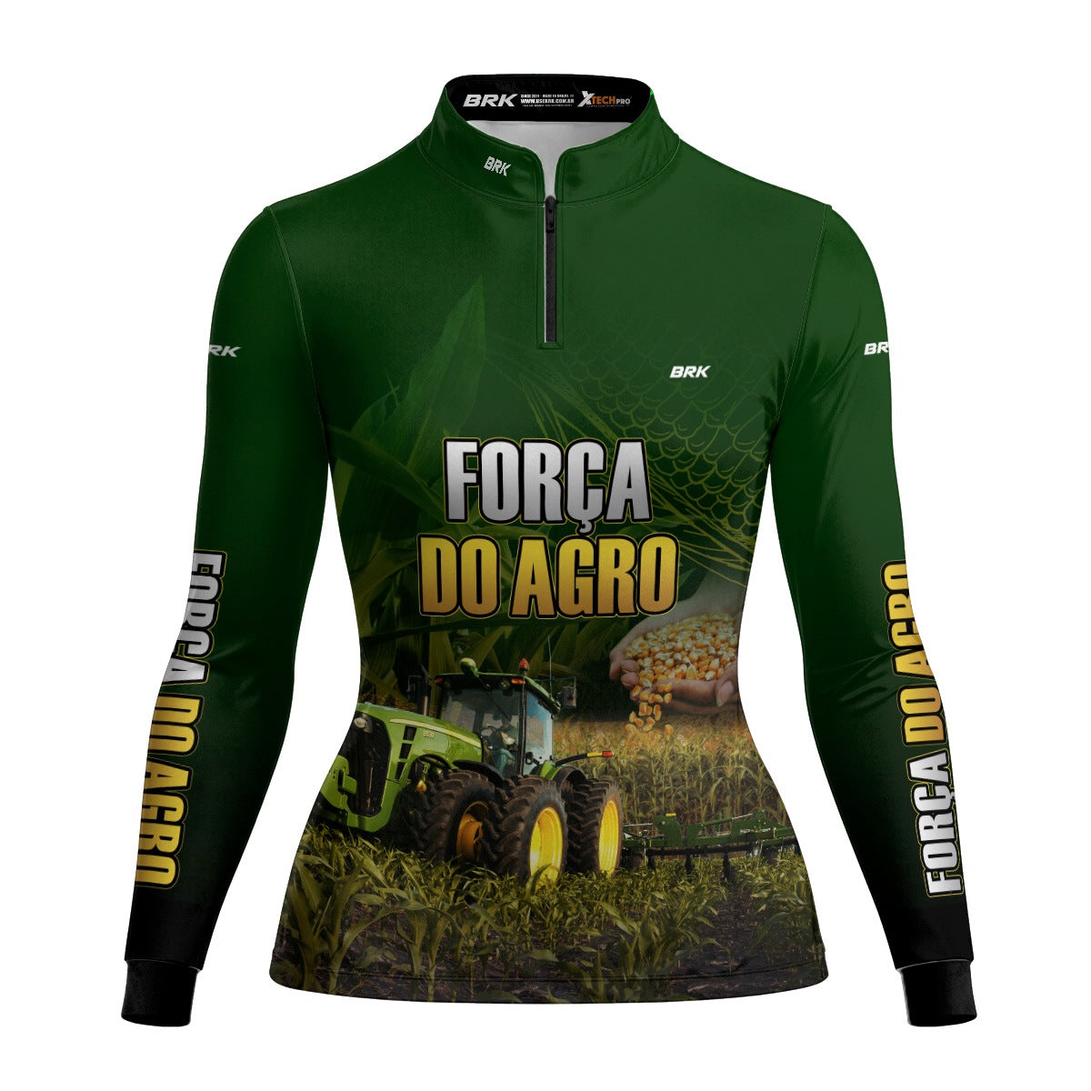 Camisa Agro Feminina Brk A Força do Agro Produtor de Milho com Proteção Solar UV50+ - Brk Agro
