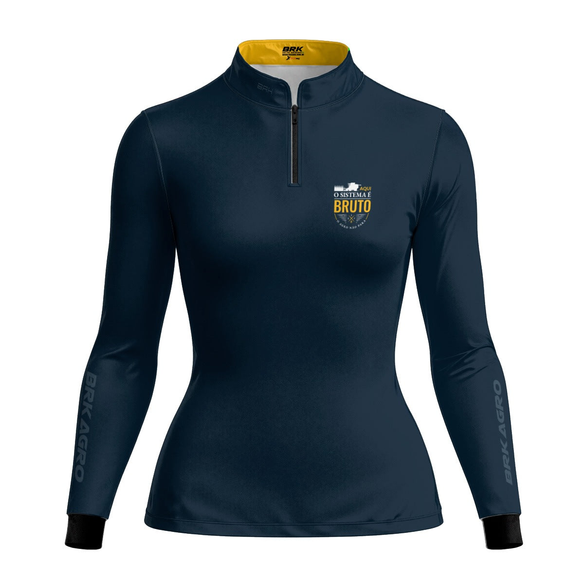 Camisa Agro Feminina Brk Aqui o Sistema é Bruto com Proteção UV50 - Brk Agro