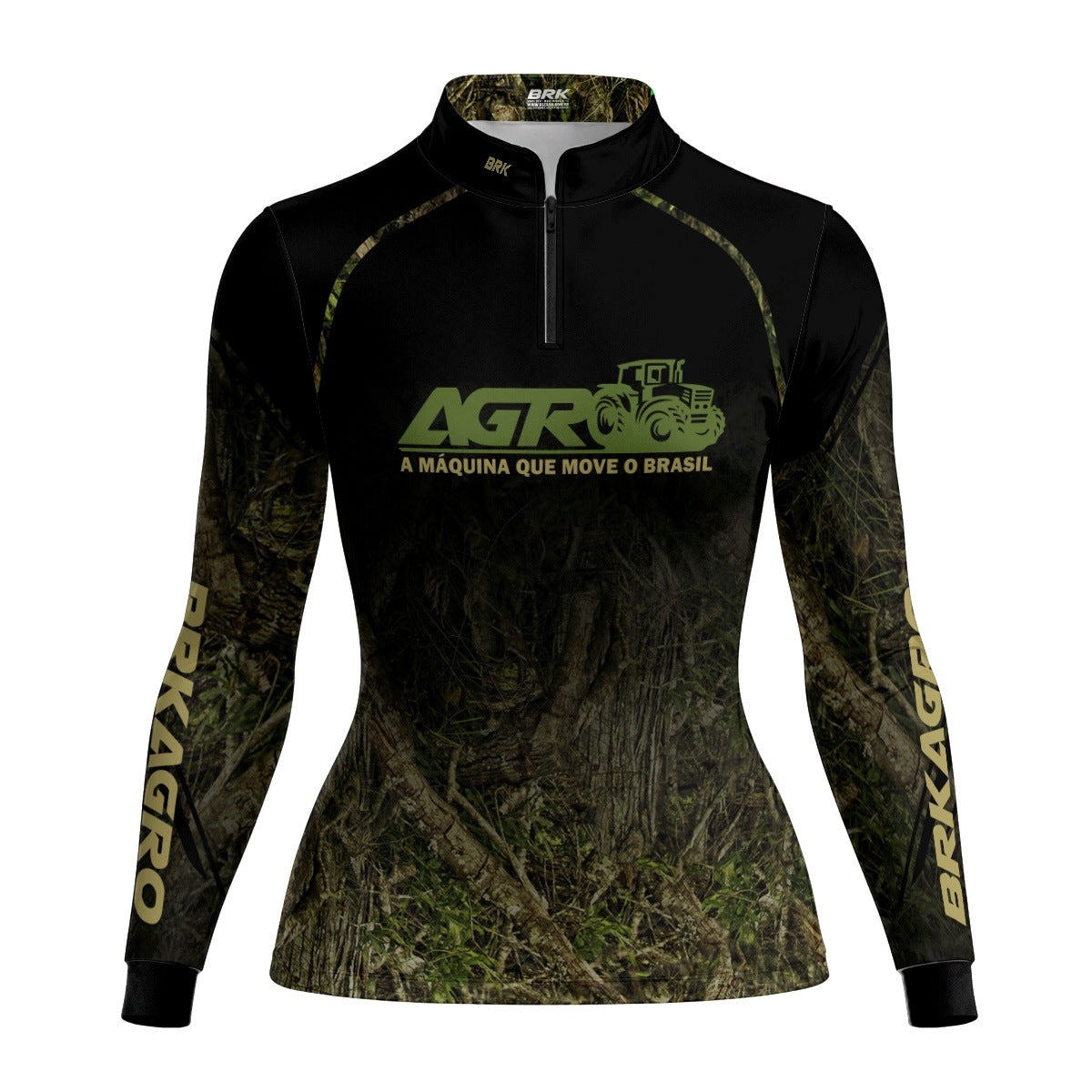Camisa Agro Feminina Brk Camuflada O Agro Move o Brasil com Proteção Solar UV50+ - Brk Agro