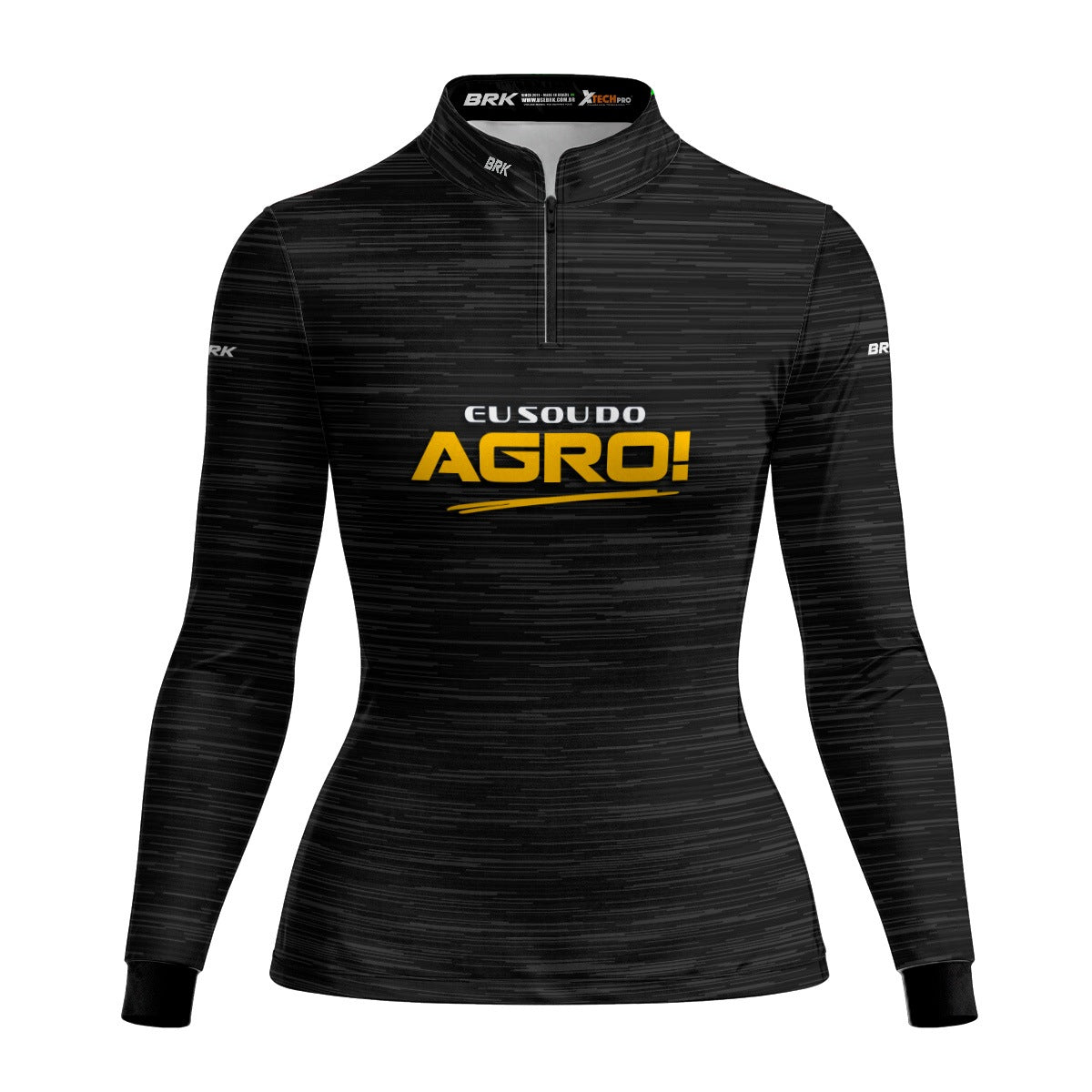 Camisa Agro Feminina Brk Eu Sou Do Agro Clean Preto com Proteção Solar UV50+ - Brk Agro
