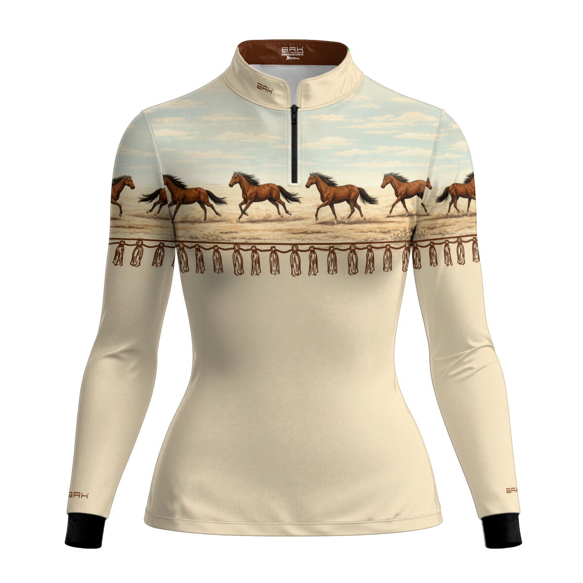 Camisa Agro Feminina Brk Wild Horse Bege com Proteção Uv50+ - Tamanho: P